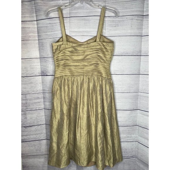 Women's Isadora‎ Collection gold ruched bodice side zipper dress size 6 petite - Picture 4 of 5